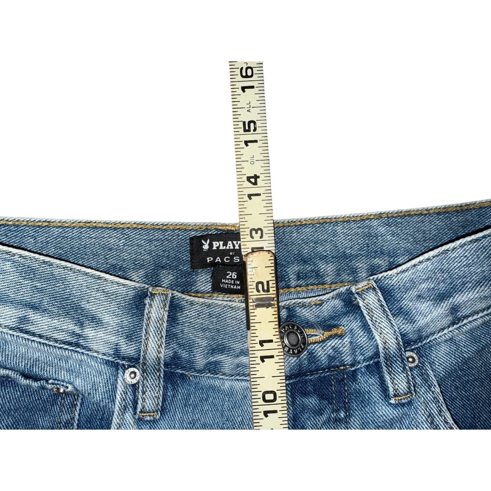 Playboy by PacSun Heart Bunny Light Wash Denim Jeans Womens Size 26 - Picture 5 of 16
